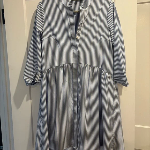 Blue Striped Women’s Collared dress - Picture 2 of 3